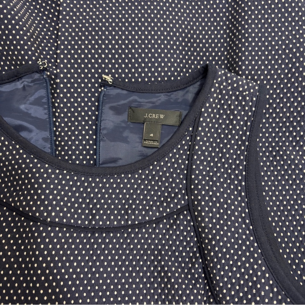 J. Crew Navy Polka Dot Mini Dress - Picture 7 of 9